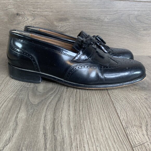 Bostonian Mens First Flex Black Leather Tassel Loafer Shoes Size 10M Style 20370 - Picture 1 of 13